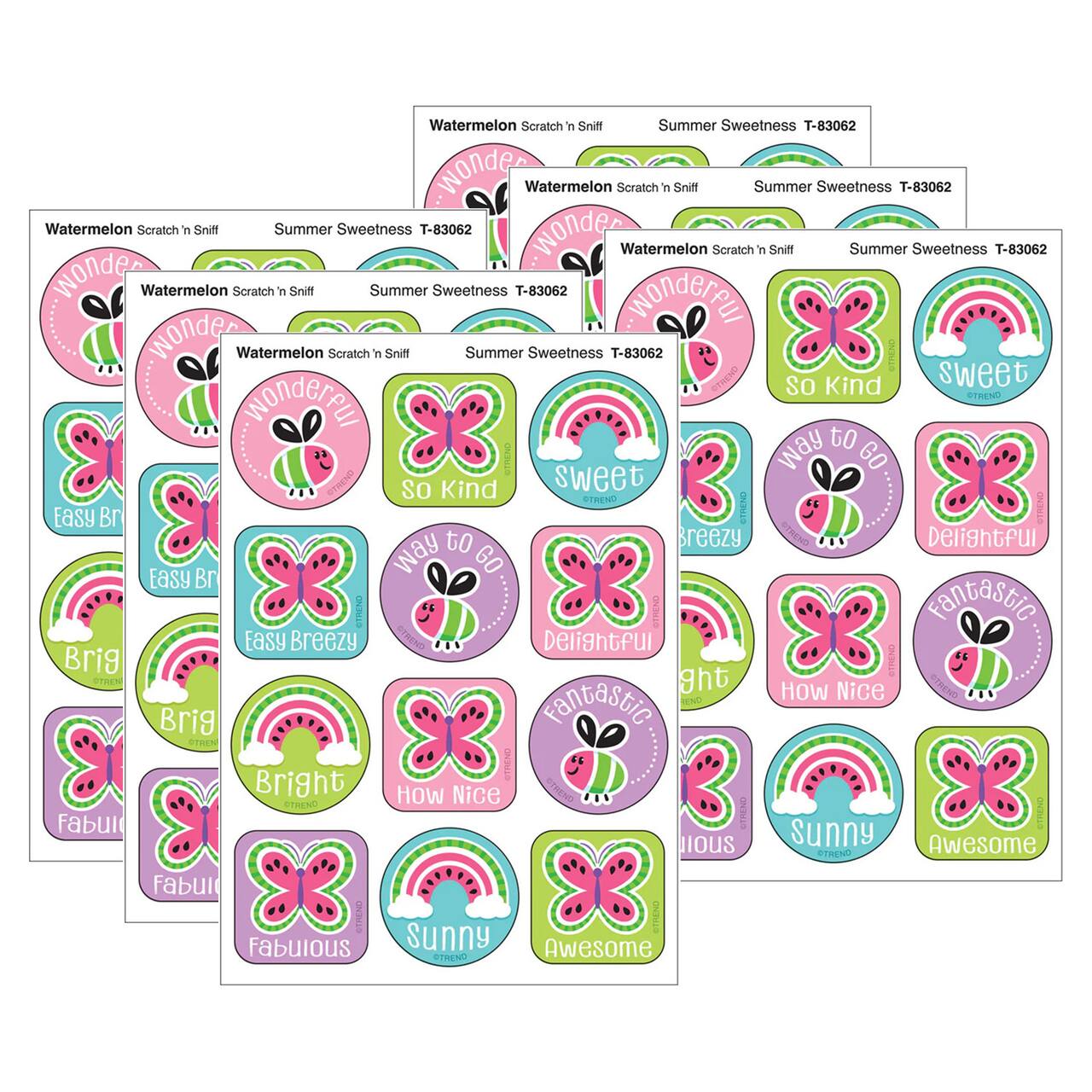 TREND Enterprises® Summer Sweetness, Watermelon Scent Scratch 'n Sniff Stinky Stickers®, 48 Per Pack, 6 Packs total of 288